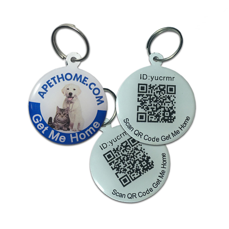Εξατομικευμένες ετικέτες σκύλου και ετικέτες γάτας Ανοξείδωτο Smart Pet ID ετικέτας QR Code Scanned GPS Location